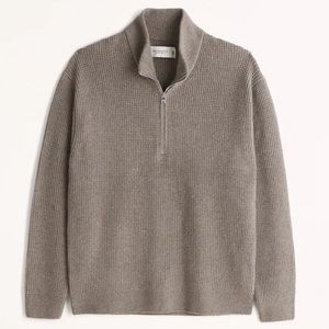 Abercrombie waffle half zip sweater